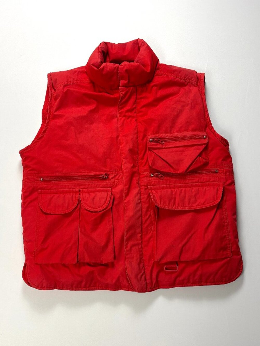 Vintage Eddie Bauer Mens Goose Down Utility Vest Red Sz M Hunting Fishing